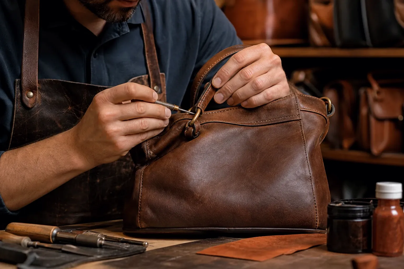 Reforma de bolsas de couro em Magé